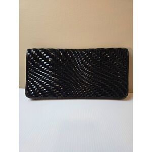 Cole Haan Clutch Genevieve Black Patent/Suede Weave